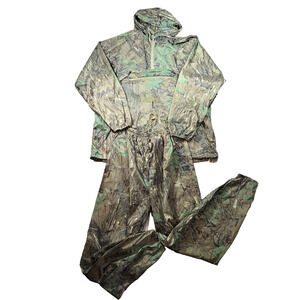 Rainfair Realtree Camo Rain Suit Mens XL Hooded Jacket Pants Waterproof Hunt